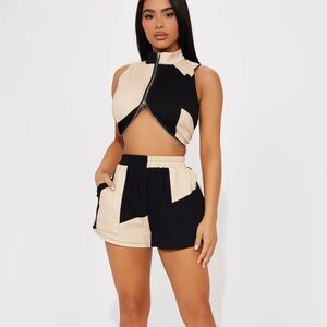 Fashion Nova Color Block Short Set